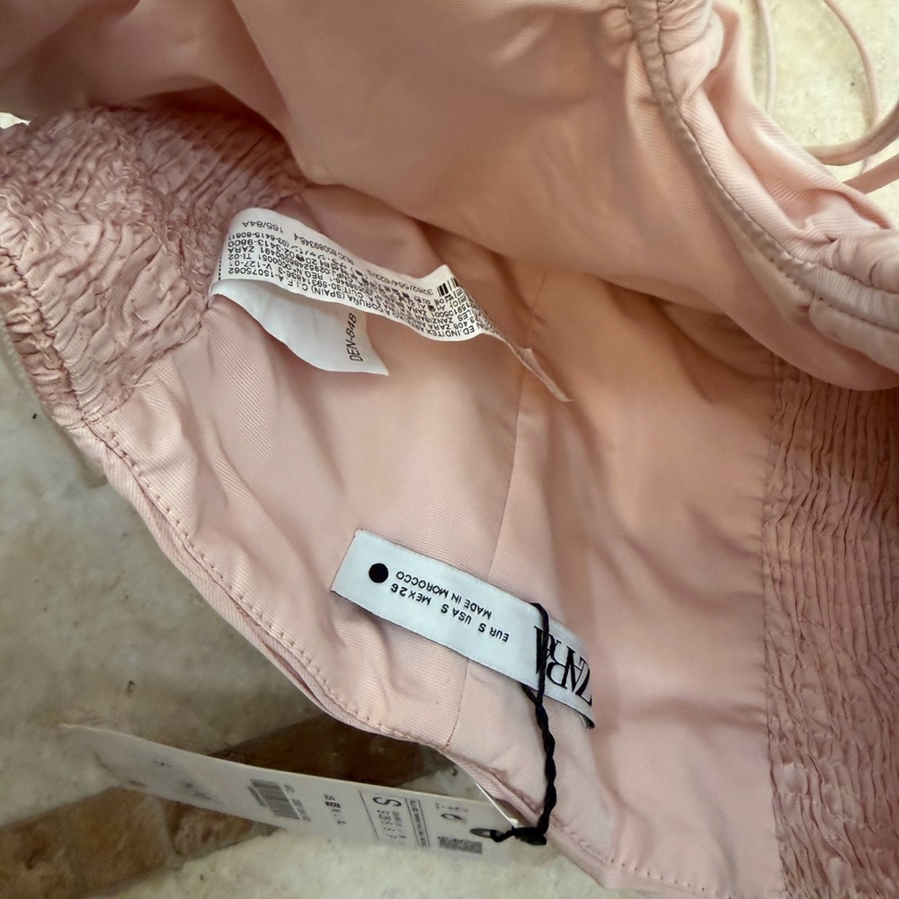 Zara Pink Ruched Halter Top - Picture 6 of 7